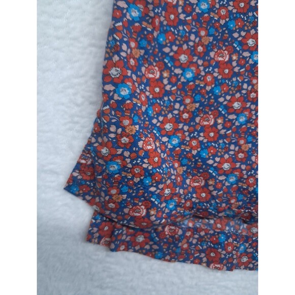 J. Crew Liberty Fabrics Betsy Ann Tank Top Floral Keyhole Back Blue Red Womens 8 - Picture 5 of 9
